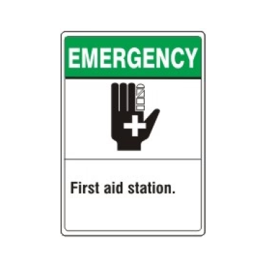 Emergency First Aid Station Signs