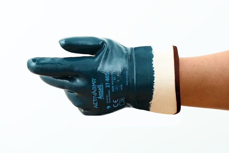 27-805 Nitrile-Coated Gloves, Size 10, Blue | 012-27-805-10