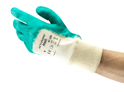 47-200 Gloves, Size 10, Aqua, Nitrile Coated | 012-47-200-10