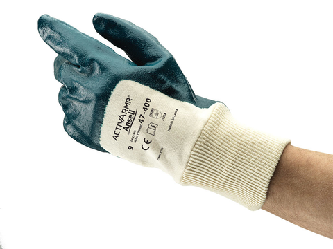 47-400 Nitrile-Coated Gloves, Size 9, Blue | 012-47-400-9