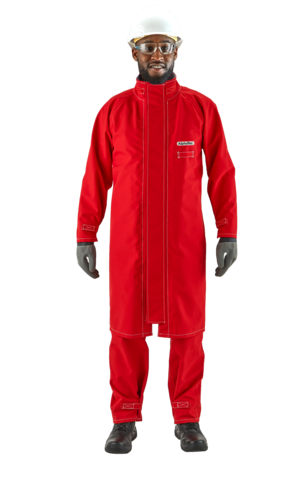 Breathable Chemical-Splash Resistant Coat, 3X-Large, Red | 66-663-XXXL