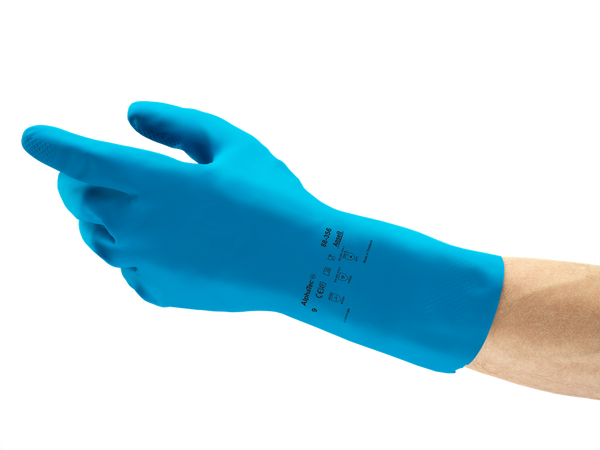 88-356 Light-Duty Natural Latex Rubber Gloves, Size 9 | 012-356-9