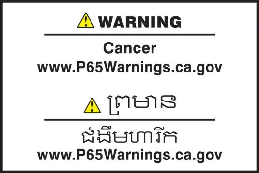 Multilingual Prop 65 Label: Cancer English/Cambodian | CBLCAW620PSP