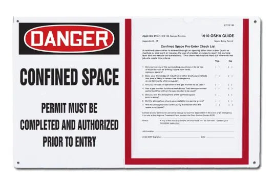 OSHA Danger Permit Holder Board: Confined Space - Permit | CBS129