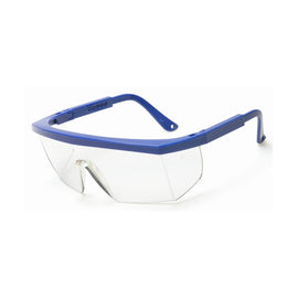 RADNOR™ Retro Blue Safety Glasses With Clear Anti-Scratch Lens | RAD64051201
