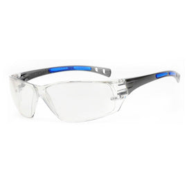 RADNOR™ Cobalt Classic Clear Safety Glasses With Gray Indoor/ Outdoor/Anti-Scratch Lens | RAD64051242