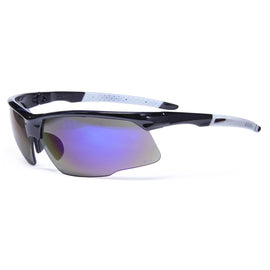 RADNOR™ QuartzSight™ Black Safety Glasses With Blue Mirror/Anti-Scratch Lens | RAD64051546