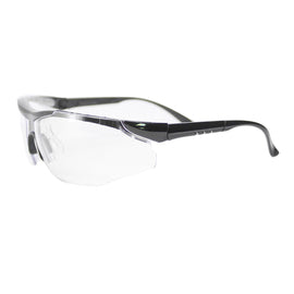 RADNOR™ Elite Plus Black Safety Glasses With Clear Anti-Fog/Anti-Scratch Lens | 