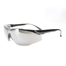 RADNOR™ Elite Plus Black Safety Glasses With Gray Mirror/Anti-Scratch Lens | 