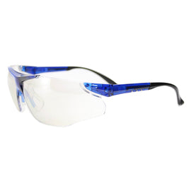 RADNOR™ Elite Blue Safety Glasses With Clear Anti-Scratch/Indoor/Outdoor Lens | RAD64051623