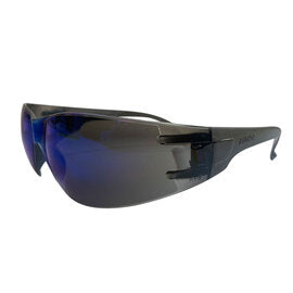 RADNOR™ Classic Gray Safety Glasses With Blue Mirror/Anti-Scratch Lens | RAD64051208