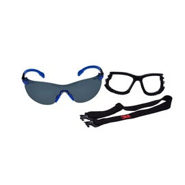 3M™ Solus™ Blue and Black Safety Glasses With Gray Anti-Scratch/Anti-Fog Lens | 3MRS1102SGAF-KT
