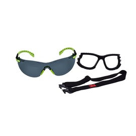 3M™ Solus™ Black and Green Safety Glasses With Gray Anti-Scratch/Anti-Fog Lens | 3MRS1202SGAF-KT