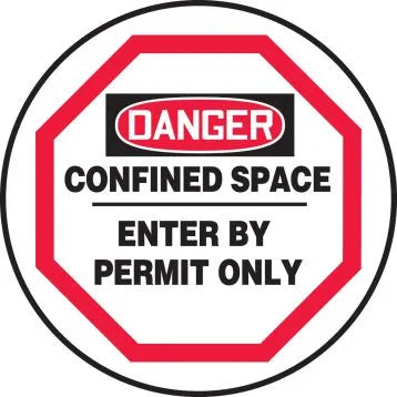 OSHA Danger Manhole Cover Sign Confined Space - Enter By Permit CMH202