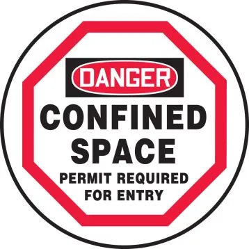 OSHA Danger Manhole Cover Sign Confined Space Permit Required | CMH709