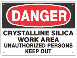 Danger Crystalline Silica Work Area Signs | D-RSW