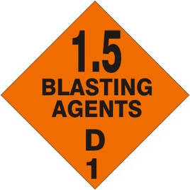 1.5 Blasting Agents D - Class 1 DOT Placard |  DOT-0529