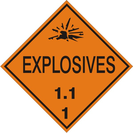 Explosives 1.1 - Class 1 DOT Placard |  DOT-0549