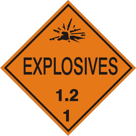 Explosives 1.2 - Class 1 DOT Placard |  DOT-0559
