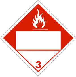 DOT Flame Picture - Blank Box - Class 3 DOT Placard |  DOT-0821