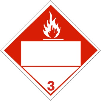 DOT Flame Picture - Blank Box - Class 3 DOT Placard |  DOT-0821