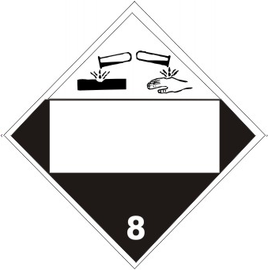 Corrosive Picture - Blank Box - Class 8 DOT Placard |  DOT-0830
