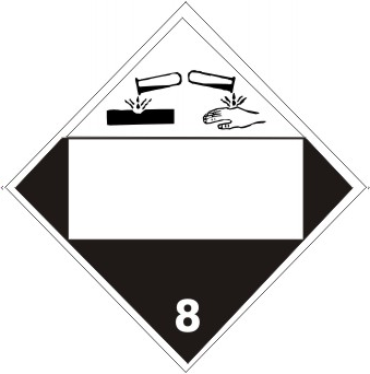 Corrosive Picture - Blank Box - Class 8 DOT Placard |  DOT-0830