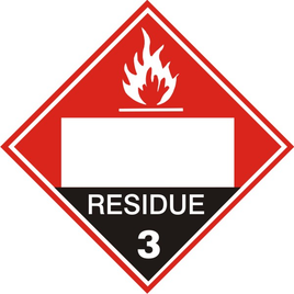 Combustible Residue - Blank Box - Class 3 DOT Placard |  DOT-0831