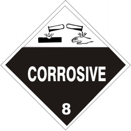 Corrosive Picture - Class 8 DOT Placard |  DOT-0837