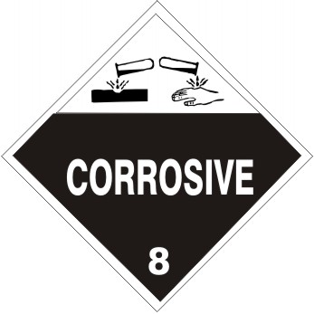 Corrosive Picture - Class 8 DOT Placard |  DOT-0837