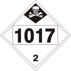 1017 Chlorine Inhalation Hazard - Class 2 DOT Placard |  DOT-1017