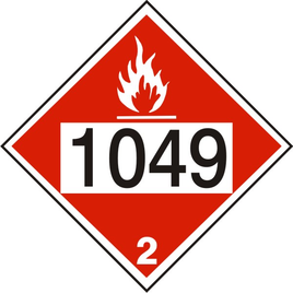 1049 Hydrogen Compressed Flam Gas - Class 2 DOT Placard |  DOT-1049