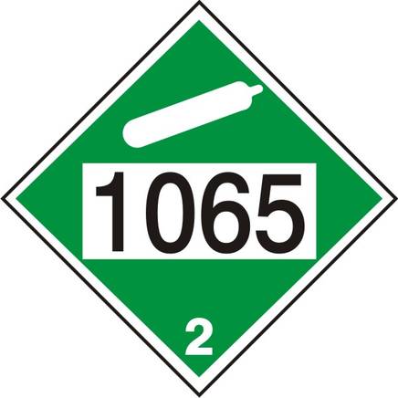 1065 Neon Compressed Non-Flam Gas - Class 2 DOT Placard |  DOT-1065