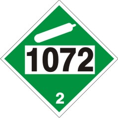 1072 Oxygen Compressed Non-Flam Gas - Class 2 DOT Placard |  DOT-1072