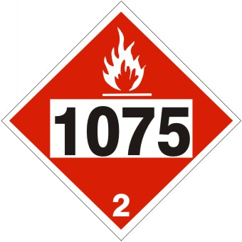 1075 Butane LPG Liquified Petroleum Gas Propane - Class 2 DOT Placard |  DOT-1075