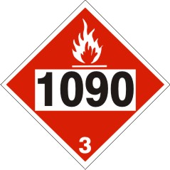 1090 Acetone - Class 3 DOT Placard |  DOT-1090