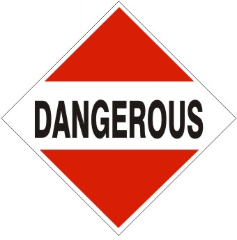 1108 Dangerous Red Triangle - Class 9 DOT Placard |  DOT-1108