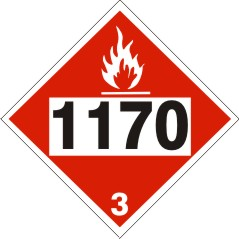 1170 Ethyl Alcohol, Ethanol - Class 3 DOT Placard |  DOT-1170