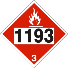 1193 Ethyl, Methyl, Ketone - Class 3 DOT Placard |  DOT-1193