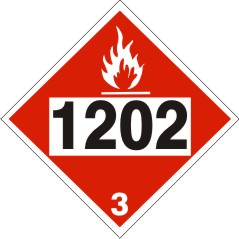 1202 Gas, Oil, Diesel Fuel, Heating Oil - Class 3 DOT Placard |  DOT-1202
