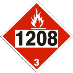 1208 Hexanes - Class 3 DOT Placard |  DOT-1208