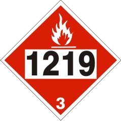 1219 Isopropanol - Class 3 DOT Placard |  DOT-1219