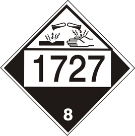 1727 Ammonium Hydrogen Fluoride - Class 8 DOT Placard |  DOT-1727