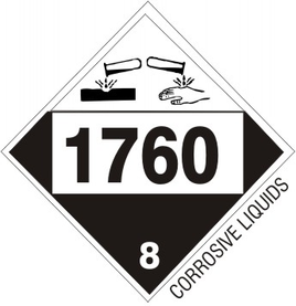 1760 Corrosive Liquids - Class 8 DOT Placard |  DOT-1760