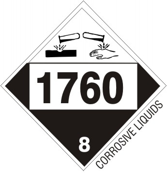 1760 Corrosive Liquids - Class 8 DOT Placard |  DOT-1760