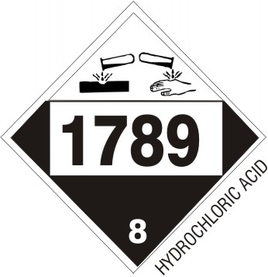 1789 Hydrochloric Acid - Class 8 DOT Placard |  DOT-1789