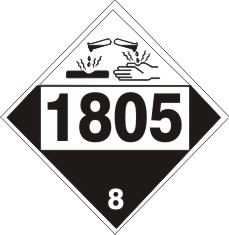 1805 Phosphoric Acid - Class 8 DOT Placard |  DOT-1805