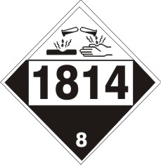 1814 Potassium Hyroxide Solution - Class 8 DOT Placard |  DOT-1814