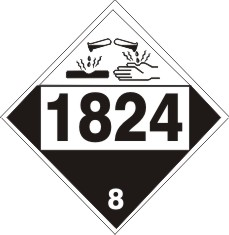 1824 Sodium Hyroxide Solution - Class 8 DOT Placard |  DOT-1824