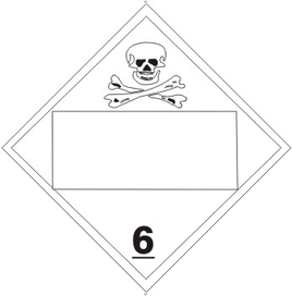 Poison Picto Blank Box - Class 6 DOT Placard |  DOT-1831